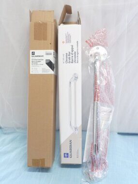 Medline Guardian 16” (41cm) Knurled Grip Steel-Chrome Grab Bar - New.